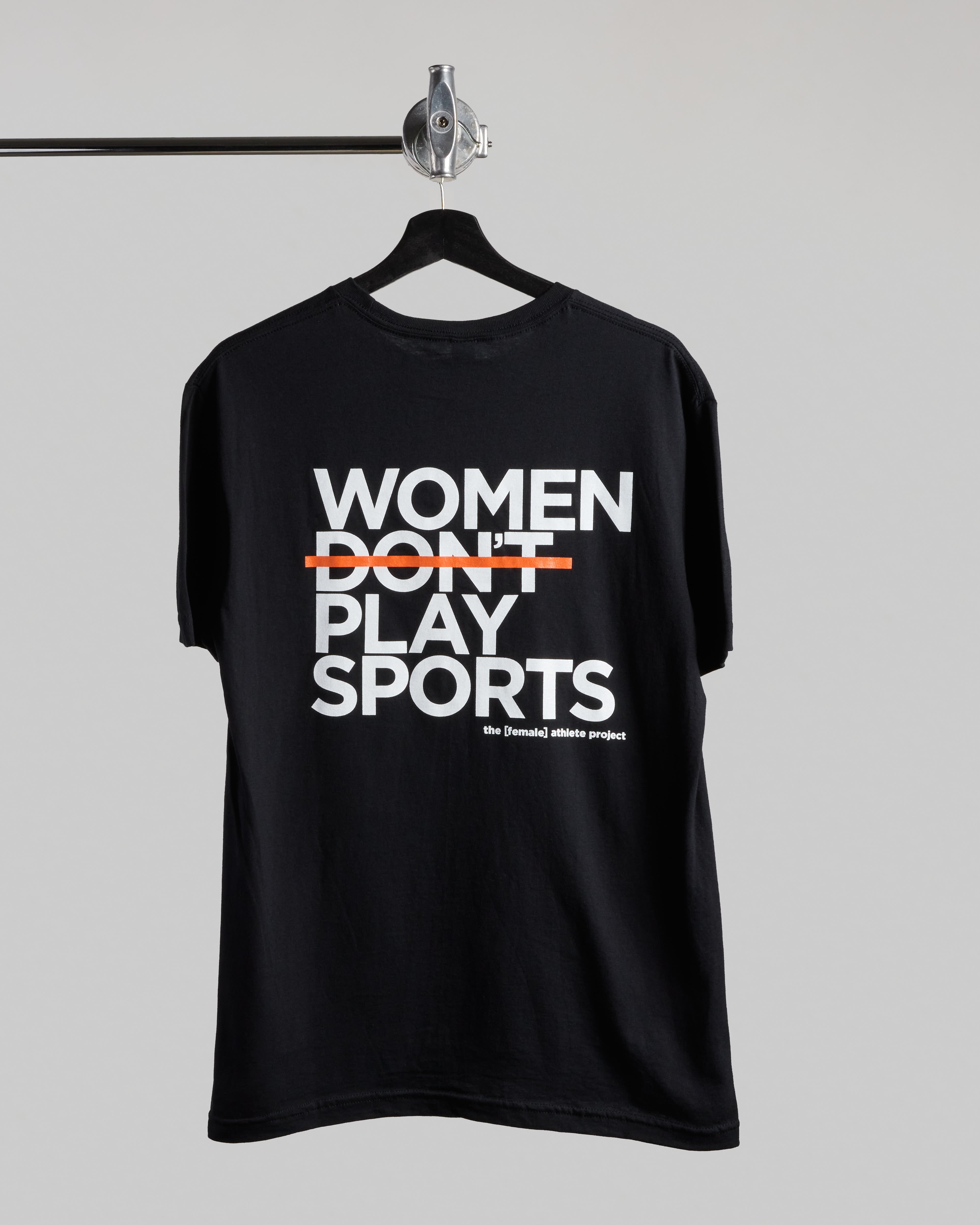 women play sports tee