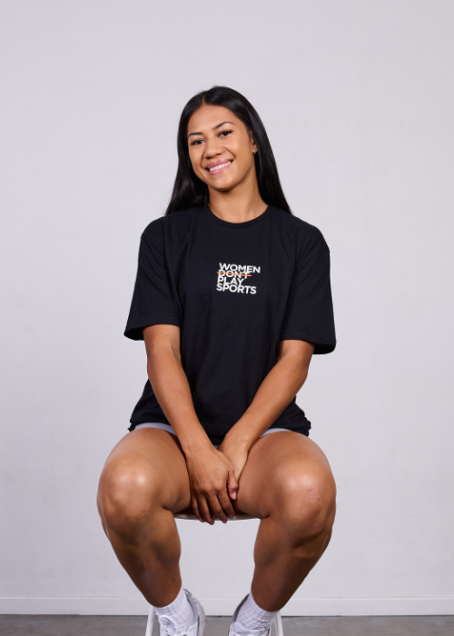 women play sports tee