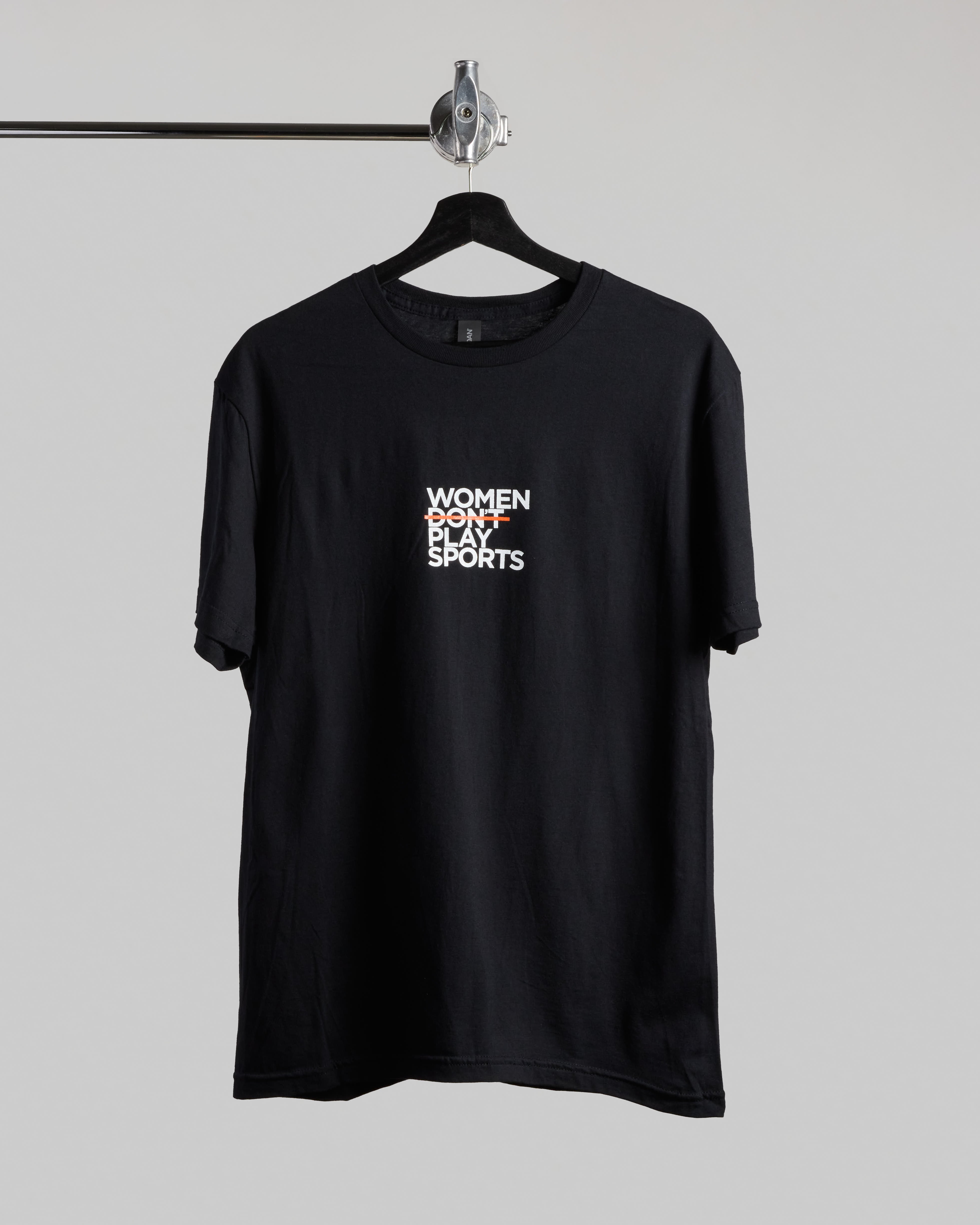 women play sports tee